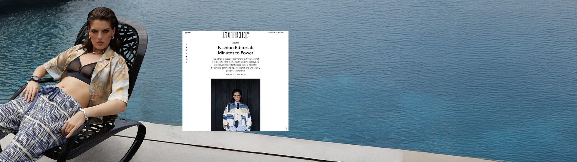 Éditorial L’Officiel Monaco avec le rocking-chair Signature